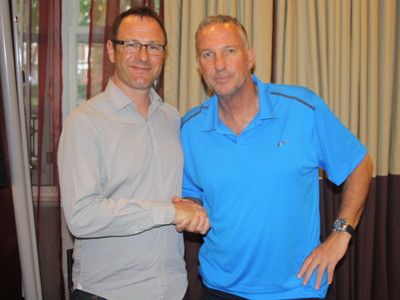 Sir Ian Botham with Exclusive Memorabilia Director Tom Rollett