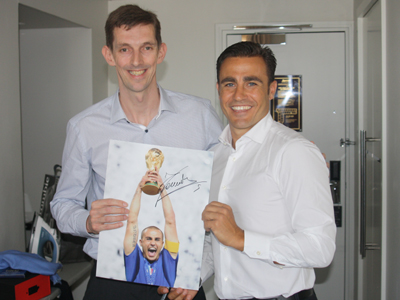 Fabio Cannavaro with Exclusive Memorabilia director David Holland